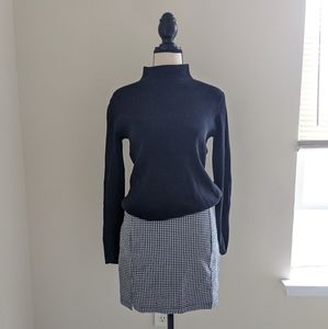H&M Black + White Gingham Print Mini Skirt